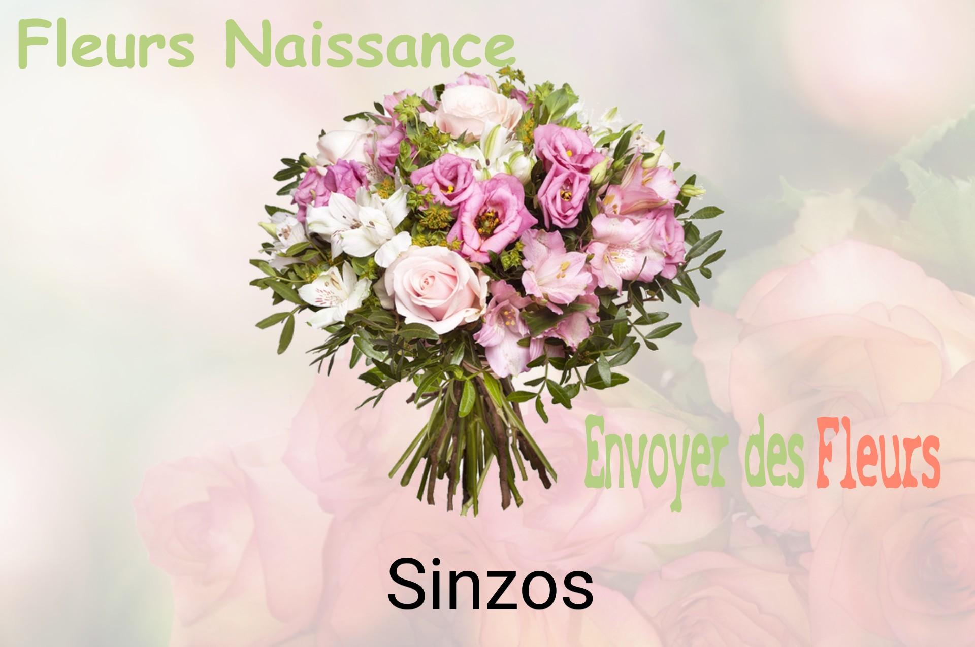 Bouquet de fleurs de naissance livré à Sinzos